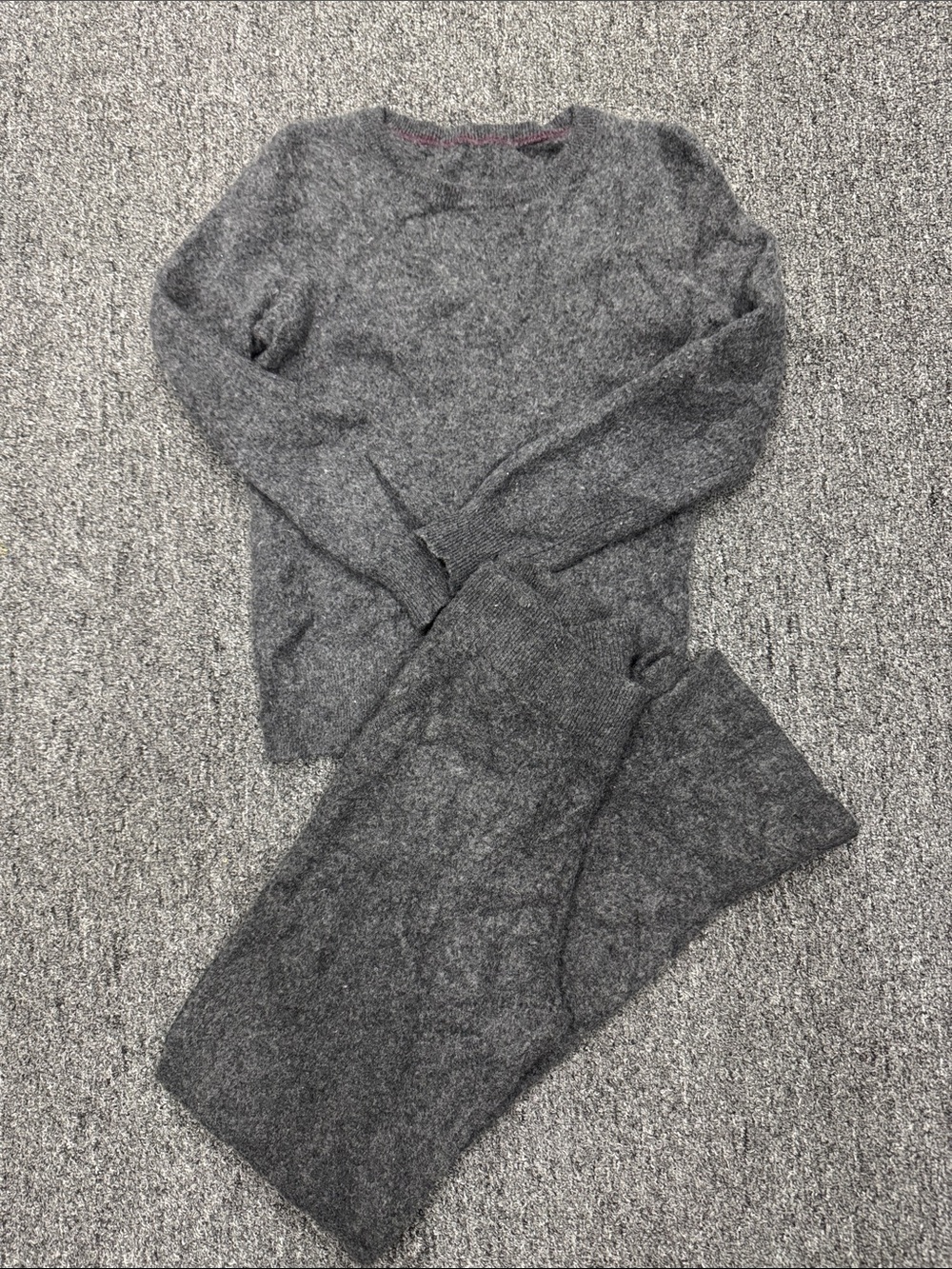 Quince women’s cashmere top pants set charcoal gray xs